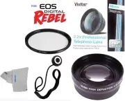 58MM 2X OPTICAL ZOOM LENS +UV FILTER KIT FOR CANON REBEL EOS T1 T2 T3I T4I T5I
