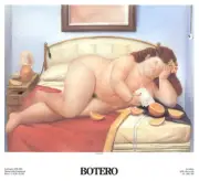 FERNANDO BOTERO La Lettera 26.75" x 29.5" Poster 1991 Contemporary Brown, Red, W