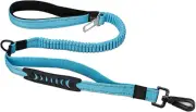 Bungee Dog Leads with Car Seat Belt Buckle, Multipurpose Reflective Dog Leash wi