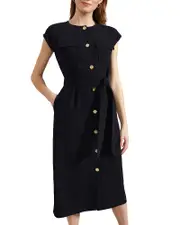 Hobbs London Tania Tie Waist Shirtdress