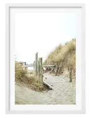 [Profile Australia] Australian Made Byron Beach Path 1 Art Print A2 in White Frame