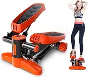 mini Health Fitness Step Scale Stepper, Family Office Air Stepper with Resistance Bands LCD Monitor, Cardio Training Ind