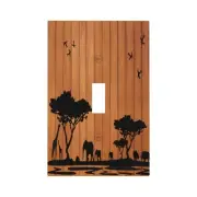 Rustic Forest Tree Brown Wood Light Switch Cover Decorative Country Animal Gi...