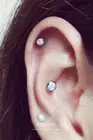 16g White opal cartilage earring, helix conch tragus earrings, opal stud, 316l