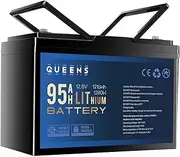 Queens 12V 95AH Lithium Iron Phosphate Battery LiFePO4 100A Premium Prismatic Cells BMS Rechargeable Deep Cycle RV Camping Power