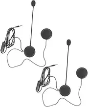 Beatifufu Motorbike Helmet Headset 2pcs Helmet Earphones with Mic Motorcycle Earphone for Outdoor Sound