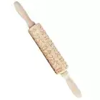 Embossed Cookie Rolling Pin Kitchen Festive Christmas Wooden with Exquisite