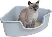 SmartCat 546000 Corner Litter Box Grey - cm (46 X 46 X 20),Gray