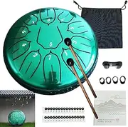 ALLWILLWELL Harmony Rain Drum & Steel Tongue Drum - 6" 11-Note Waterproof Percussion | D Major | Thick Carbon Steel for Rich Tones | Perfect for Meditation, Yoga & Outdoor Rain Play