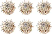 [Whnbuij] Rhinestone Button Covers, Button Covers for Women, Rhinestone Snap Button Covers, Detachable Button Clips for Shirts, Buttons, Clothing Jewelry, Snap Button Covers, Set of 6