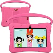QISTOQI Kids Tablet, 7 inch 32GB Android Tablet for Toddlers with Bluetooth, WiFi, Parental Control, Dual Camera, GMS, Shockproof Case, Kids App Pre-Installed (Pink)