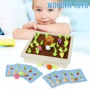 Wooden Carrot Harvest Toy Educational Color Radish Memory Sorting qrkQv