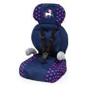 Bayer Deluxe Doll Booster Seat - Blue with Pink Hearts & Unicorn