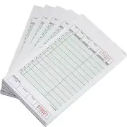 20 Pack - 2 Part Green Carbonless Guest Check Pads - 50 Pages per Server Pad