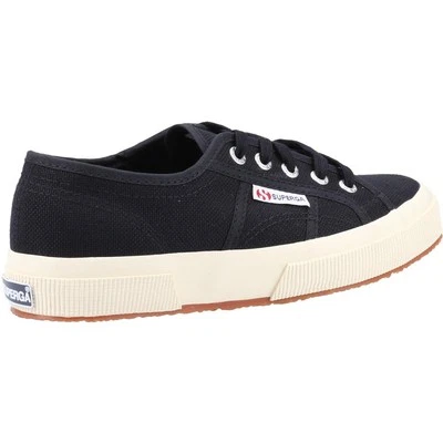 Superga 2750 Cotu Classic Black Unlined, Two tone jacquard logo tag on the sid