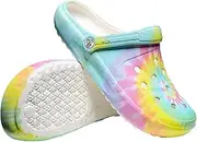 [HoEase] Tie-dye Womens Clogs Lightweight Slip-on Garden Shoes Cheap Slippers/Sandals/Water Shoes