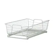 11 in. Pull Out Cabinet Organizer, Heavy Duty, Slide 11-Inch One Tier White