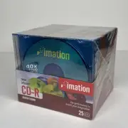 Imation CD-R 80min/700mb 40x - 25 Discs w/ Cases Pack - New and Sealed