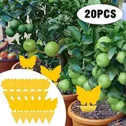 20Pcs Fruit Fly Traps Fungus Gnat Traps Yellow Sticky Bug Traps Non-Toxic and Odorless for Indoor Outdoor Use Protect The Plant.