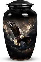 Unique Eagle with Rain Clouds Design Urn Cremation Urn for Adult Ashes Male & Female - Burial Urns for Adult Human Ashes - Funeral Decorative Urn - Large Human Remains Memorial Urn for Women