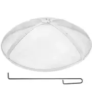 VEVOR Fire Pit Spark Screen Round 30", Reinforced Heavy Duty Steel Metal Cover,