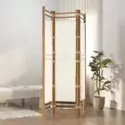 Folding 3-Panel Room Divider Folding Privacy Screen Stand 120cm Bamboo Canvas