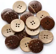 Coconut Shell Buttons Size 1 Inch 25mm 4 Holes Coconut Button for Garment Sew...