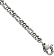 [JewelryWeb] Stainless Steel Polished 4mm Franco Chain Bracelet 22 Centimeters Link-Bracelet for Women and Men
