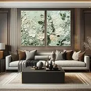 Mintura Handmade 3D Texture Flower Oil Paintings On Canvas Wall Art Decoration Modern Abstract Picture For Home Decor Rolled Frameless Unstretched Painting