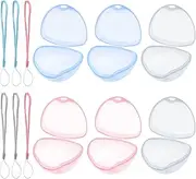 Homiliky Dummy Case,6PCS Transparent Pacifier Case with String,3 Colors Dummy Holder Case Soother Pod Storage Box BPA-Free Nipple Shield Case for Infant, Baby, Travel, Home