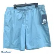 Volcom teal cotton stretch shorts size XXL NEW