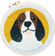 Embroidery Beginners Kit: Learn 37 Stitches Suitable for Adults and Children. The kit Includes Stitch Practice and Everything for Bead Embroidery. (Dog)