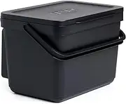 TATAY Kitchen Food Waste Caddy 6L | Organic Bin Smart with Support Bracket and Screws Included | Compact and Functional Design | Made from 100% Recycled Materials | 26.5x20.5x18.5 cm, Colour Black