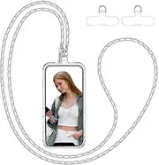 MOUTAKEY Phone Lanyard Crossbody Phone Chain Detachable Phone Strap with Metal Neck Phone Holder Phone Charm Lightweight Cell Phone Lanyard for iPhone Women Girls Travel Shopping Camp Walking