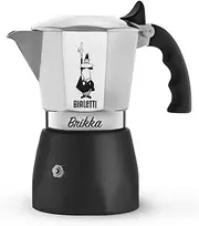 Bialetti - New Brikka, Moka Pot, the Only Stovetop Coffee Maker Capable of Producing a Crema-Rich Espresso, 2 Cups (3.38 Oz), Aluminum and Black
