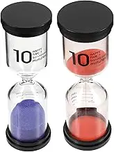 Luxshiny 2pcs Sand Timer Hourglass Decorative Bath Timer for Home Yoga Games Reusable Hourglass with Charming Design Blue Red