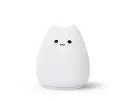 Cute Animal Little Cat Touch Sensor Control LED Night Lights 3AAA Batteries Soft Silicone LED Lamp Lantern Gift Decorative Lamp Colour Smile Cat