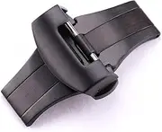 [BGBLKLGPPN] Stainless Steel Double Button Butterfly Buckle Fashion Black Gold Strap buckle