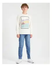 [Bauhaus] Pull On Knit Jean in Mid Denim