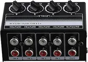 Justivana Mini Stereo Audio Mixer 4-Channel Passive Mixer Portable Audio Mixer Lotus Socket Input for Live Studio CD Players