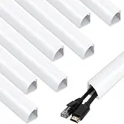 136in Corner Cable Concealer, Large Cord Hider, Wire Covers, Paintable Cover, Cable Management Channel Raceway for Wall, Floor Baseboard, Ceiling - 8 X L17in