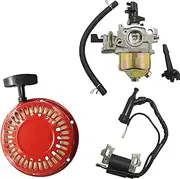 Carburetor Ignition Coil Recoil Starter Set for Honda GX120 GX140 GX 160 GX168 GX200 5HP 5.5HP 6.5HP Engine Garden Parts(1 Set)