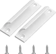 2 Pcs Sliding Door Handles, Aluminum Alloy Curved Handle Balcony Door Handle Door Pull Handle with Screws for Drawers Windows Screens Cabinets Wardrobes Cupboard Sliding Doors (White) G_25