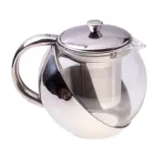 Stainless Steel Glass Teapot Tea pot with Strainer 500ml / 16.9 fl oz Capacity!