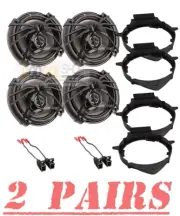 4) AF.653 3Way 300Watt CAR Truck Front & Rear Door Speakers W/Install Kits