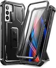 [Dexnor] Compatible with Samsung Galaxy S21 FE 5G Case 6.4 Inch (Not Fit Galaxy S21) with Built-in Screen Protector Military-Grade 360 Full Body Shockproof Bumper Protection Cover with Stand - Black