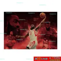 在飛比找Yahoo!奇摩拍賣優惠-匯利哈登 NBA火箭球星海報 籃球明星勵志牛皮紙裝飾畫臥室宿