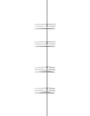 [Sherwood Home] Adjustable 4 Tier Telescopic Corner Shower Rack in Silver