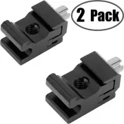 2Pcs Camera Metal Cold Shoe Flash Stand Adapter with 1/4"-20 Tripod Screw Thread
