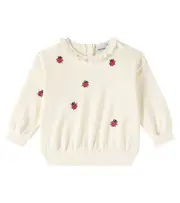 [Mini Rodini] Mini Rodini Ladybugs embroidered cotton sweater M 24/36 white